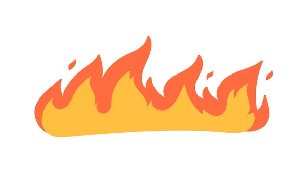 Cartoon Fire Effect Yellow Bonfire Burns Heat — Stock Vector