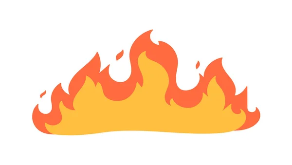 Cartoon Fire Effect Yellow Bonfire Burns Heat — Stock Vector