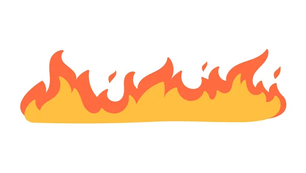 卡通火力效果 黄色篝火烧热 — 图库矢量图片