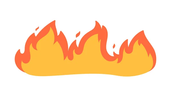 Tecknad Eld Effekt Gul Brasa Brinner För Att Värma — Stock vektor