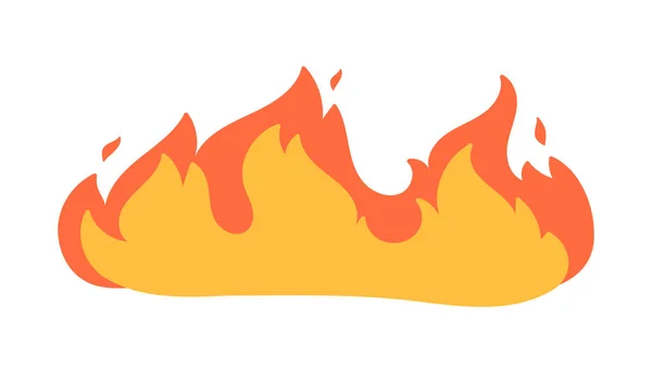 漫画の火効果 黄色のたき火を加熱する燃焼 — ストックベクタ