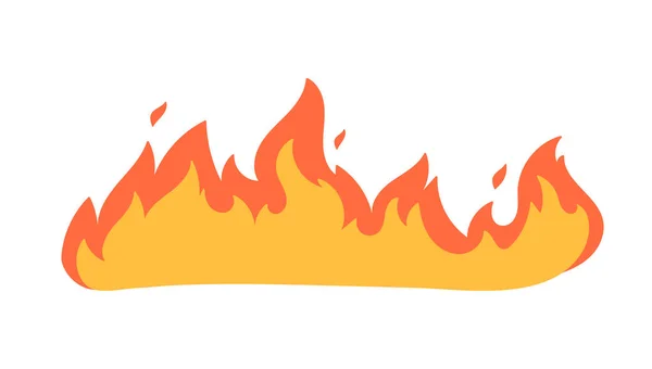 Efecto Fuego Dibujos Animados Una Hoguera Amarilla Arde Calor — Archivo Imágenes Vectoriales