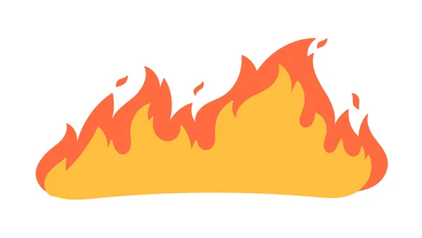 Tecknad Eld Effekt Gul Brasa Brinner För Att Värma — Stock vektor