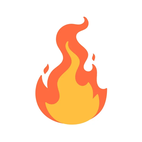 Φαινόμενο Φωτιάς Κινουμένων Σχεδίων Μια Κίτρινη Φωτιά Καίει Για Ζεσταθεί — Διανυσματικό Αρχείο