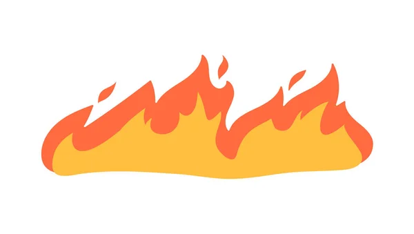 Efecto Fuego Dibujos Animados Una Hoguera Amarilla Arde Calor — Archivo Imágenes Vectoriales