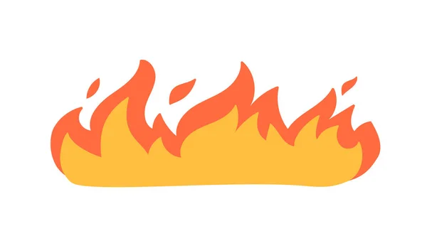 Cartoon Vuur Effect Een Geel Vreugdevuur Brandt Verwarmen — Stockvector
