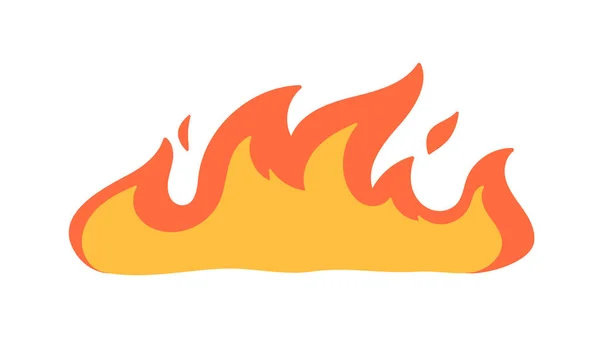 Cartoon Vuur Effect Een Geel Vreugdevuur Brandt Verwarmen — Stockvector