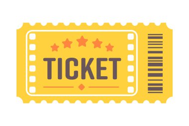 Sinema bileti ya da sinema gösterisi için yırtılmış kağıt bilet.