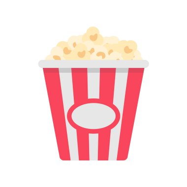 Sinemada film izlerken kırmızı beyaz bardakta patlamış mısır.