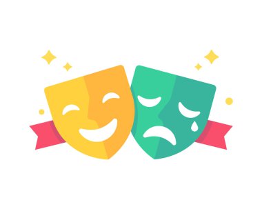 Drama ve komedi filmleri gösteren duygusal maske. Bipolar bozukluğu olan hastaların psikolojik durumu