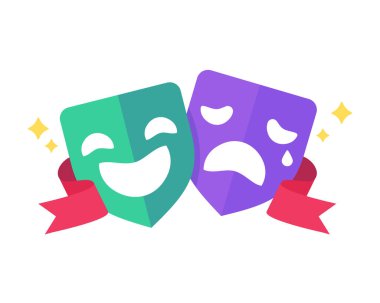 Drama ve komedi filmleri gösteren duygusal maske. Bipolar bozukluğu olan hastaların psikolojik durumu