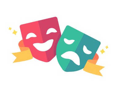 Drama ve komedi filmleri gösteren duygusal maske. Bipolar bozukluğu olan hastaların psikolojik durumu