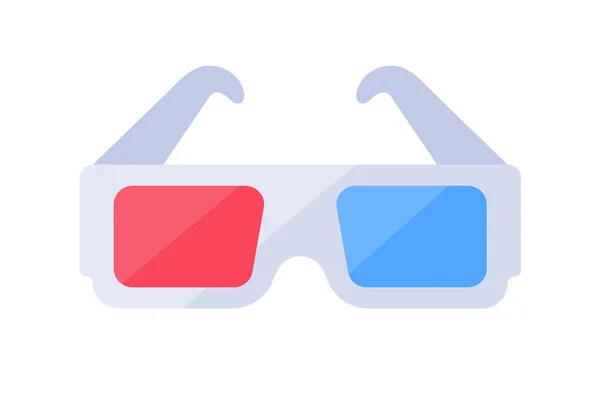 Brille Mit Roten Und Blauen Gläsern Zum Ansehen Von Filmen — Stockvektor