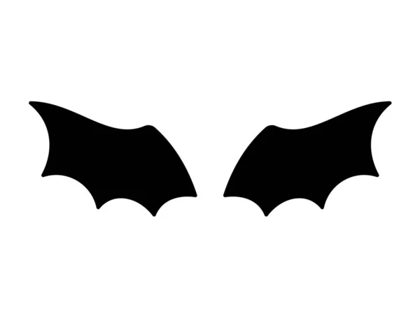 Tmavé Křídlo Silueta Zlo Ďábel Stínu Děsivé Bat Křídla Halloween — Stockový vektor