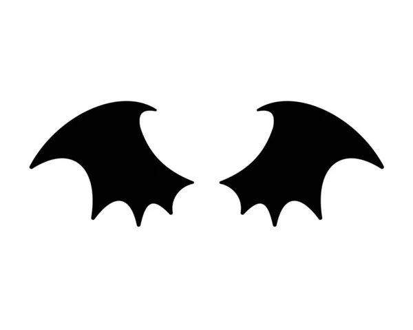 黑暗翼轮廓邪恶魔鬼在阴影中可怕的蝙蝠翅膀在万圣节夜晚 — 图库矢量图片