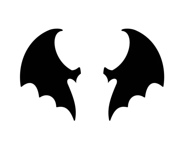Dunkle Flügelsilhouette Böser Teufel Schatten Gruselige Fledermausflügel Der Halloween Nacht — Stockvektor