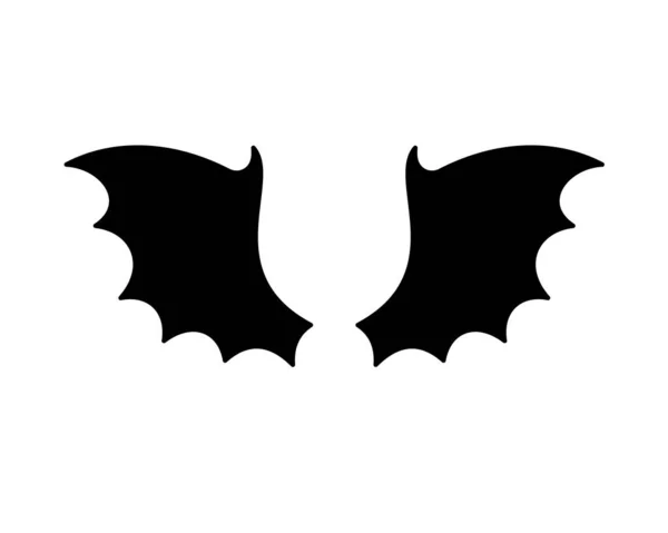 Dunkle Flügelsilhouette Böser Teufel Schatten Gruselige Fledermausflügel Der Halloween Nacht — Stockvektor