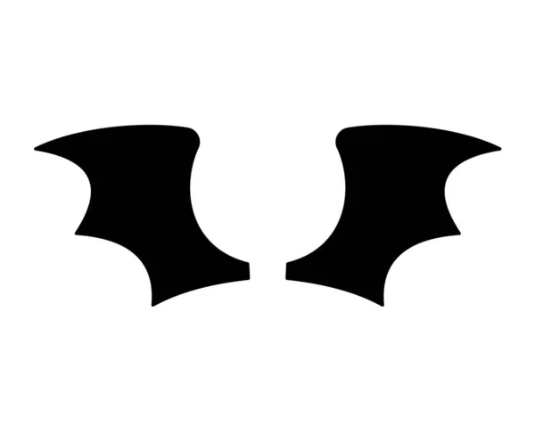 黑暗翼轮廓邪恶魔鬼在阴影中可怕的蝙蝠翅膀在万圣节夜晚 — 图库矢量图片