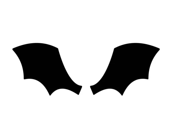Oscura Silhouette Ala Male Diavolo Nelle Ombre Spaventose Ali Pipistrello — Vettoriale Stock