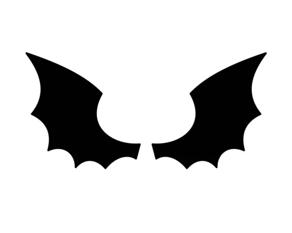 影の中の暗い翼のシルエット邪悪な悪魔ハロウィンの夜の怖いバットの翼 — ストックベクタ