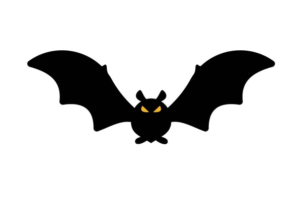 Batsiluett Med Skrämmande Onda Ögon Vampyroffer Halloweenkvällen — Stock vektor
