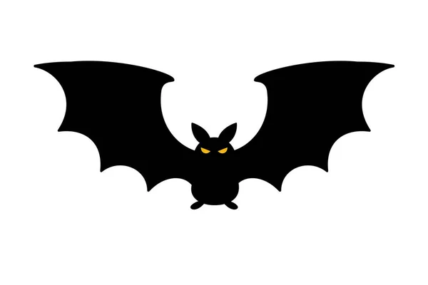 Batsiluett Med Skrämmande Onda Ögon Vampyroffer Halloweenkvällen — Stock vektor