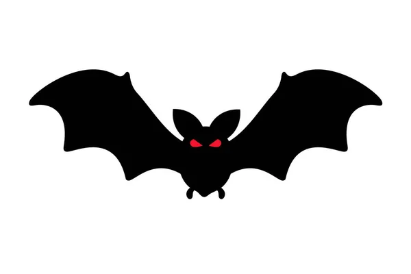 Silueta Murciélago Con Temibles Ojos Malvados Víctimas Vampiros Noche Halloween — Vector de stock