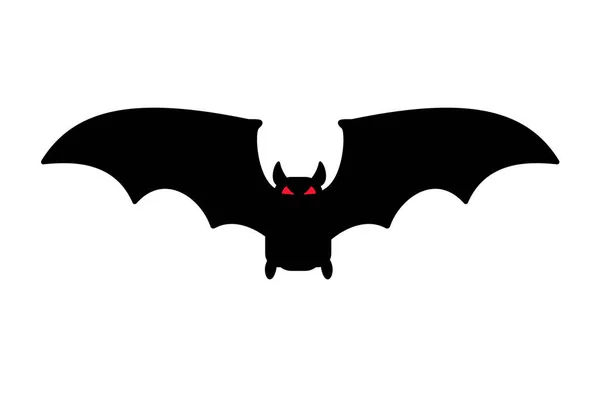 Silhueta Morcego Com Olhos Malignos Assustadores Vítimas Vampiros Noite Halloween —  Vetores de Stock
