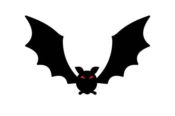 Fledermaussilhouette Mit Beängstigend Bösen Augen Vampir Opfer Der Halloween Nacht — Stockvektor
