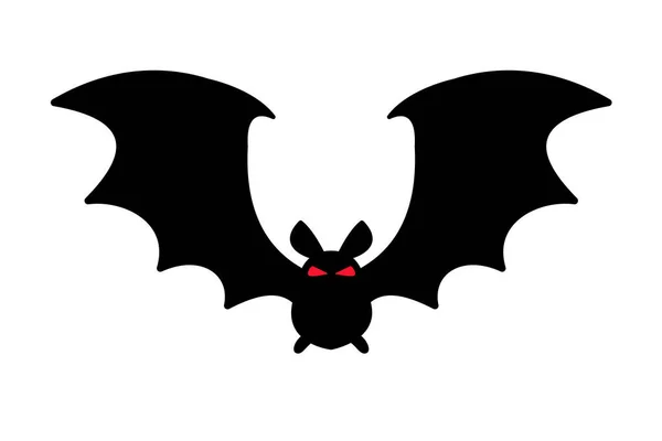 Silhueta Morcego Com Olhos Malignos Assustadores Vítimas Vampiros Noite Halloween — Vetor de Stock