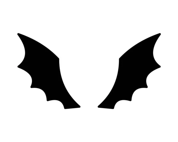 Dark Wing Silhouette Evil Devil Shadows Scary Bat Wings Halloween — Stock Vector