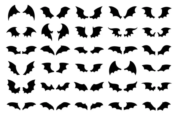 Tmavé Křídlo Silueta Zlo Ďábel Stínu Děsivé Bat Křídla Halloween — Stockový vektor
