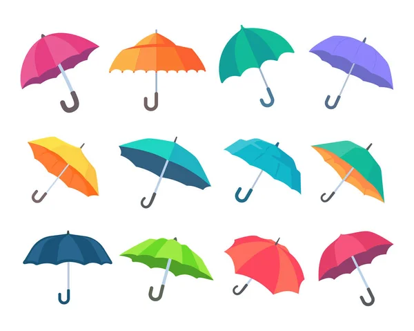 Kolorowa Ikona Parasola Ochrony Przed Deszczem Otwarty Parasol Słoneczny Prosty — Wektor stockowy