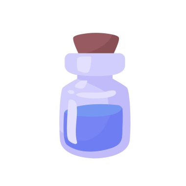 İçinde zehir olan cam bir şişe. Cadılar bayramı için sihirli iksir şişesi