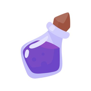 İçinde zehir olan cam bir şişe. Cadılar bayramı için sihirli iksir şişesi