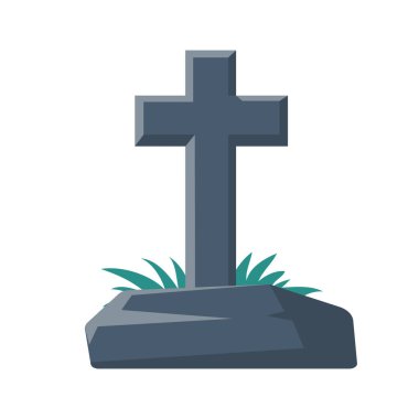 Ölülerin mezar taşları Cadılar Bayramı 'nda mezardaki haç.