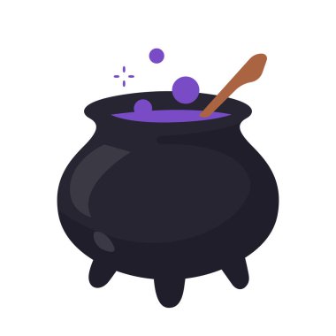 Cadıların Zehirli Kazanı. Korkunç Şeytanın Kazanı Cadılar Bayramı Dekorasyonu