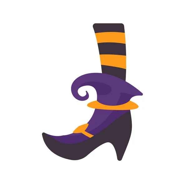 Heksenschoenen Magische Schoenen Little Wizard Kostuum Een Halloween Feest — Stockvector