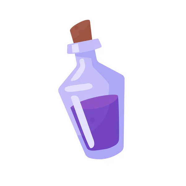 一个装有毒药的玻璃瓶 灵丹妙药瓶 — 图库矢量图片
