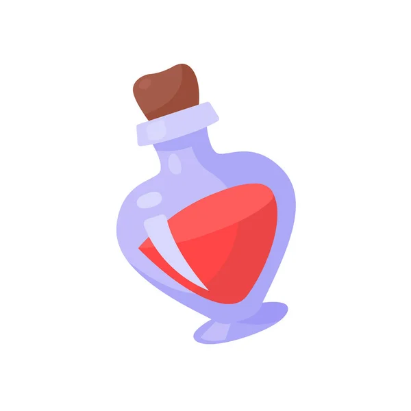 Ένα Γυάλινο Μπουκάλι Που Περιέχει Δηλητήριο Μαγικό Μπουκάλι Φίλτρο Μάγισσα — Διανυσματικό Αρχείο