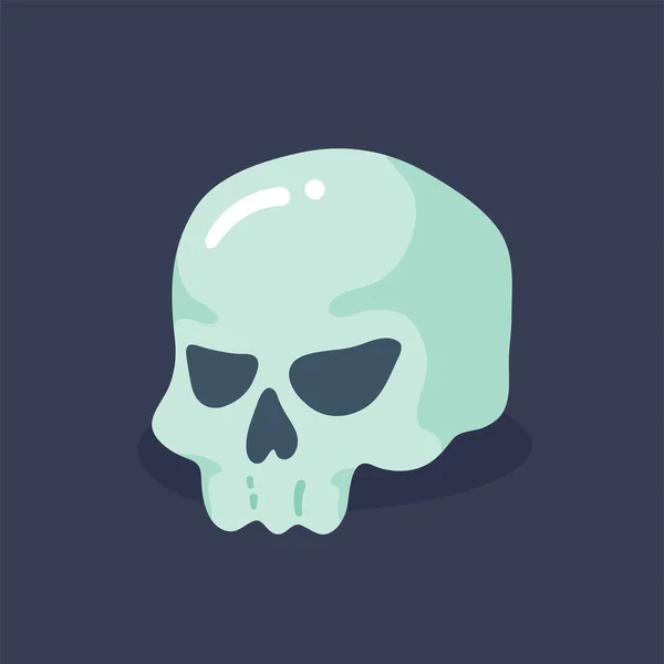 Dead Man Skull Cartoon Halloween Night Horror — Stock Vector