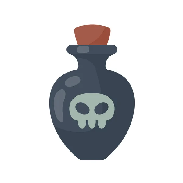 Eine Glasflasche Mit Gift Hexe Zaubertrank Flasche Für Halloween — Stockvektor