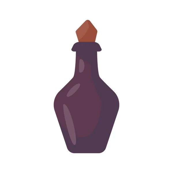 Ένα Γυάλινο Μπουκάλι Που Περιέχει Δηλητήριο Μαγικό Μπουκάλι Φίλτρο Μάγισσα — Διανυσματικό Αρχείο