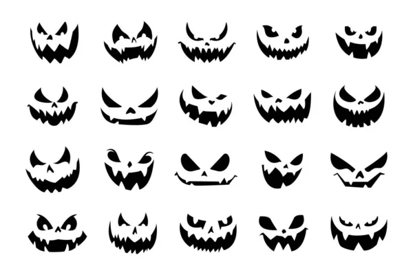 Strašidelná Tvář Ducha Vyřezávání Dýní Halloweenské Noci — Stockový vektor