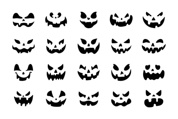 Eng Spookgezicht Voor Het Snijden Van Pompoenen Halloween Avond — Stockvector
