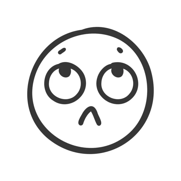 Ručně Kreslené Emotikony Roztomilý Výraz Tváře Pro Odesílání Emocionálních Zpráv — Stockový vektor