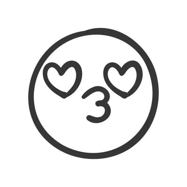 Emoticones Dibujados Mano Caras Expresión Lindas Para Enviar Mensajes Emocionales — Vector de stock
