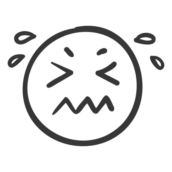 Emoticon Disegnate Mano Carina Espressione Volti Invio Messaggi Emotivi — Vettoriale Stock