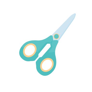 Kağıt kesme makası. Çocuklar için okul malzemelerine tekrar hoş geldiniz..