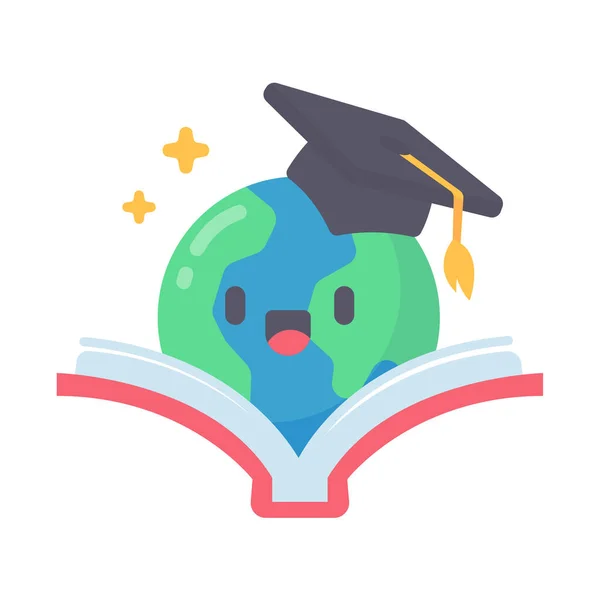 Globus Książce Koncepcja Uczenia Się Czytania Książek Celu Rozwijania Wiedzy — Wektor stockowy